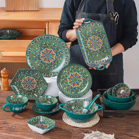 طبق و وعاء على الطراز البوهيمي - Bohemian style plate and bowl