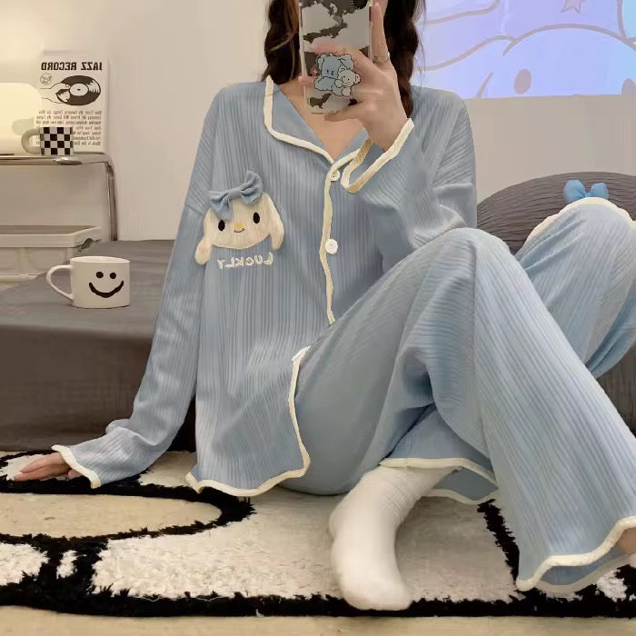 بيجامة نوم نسائية كم طويل