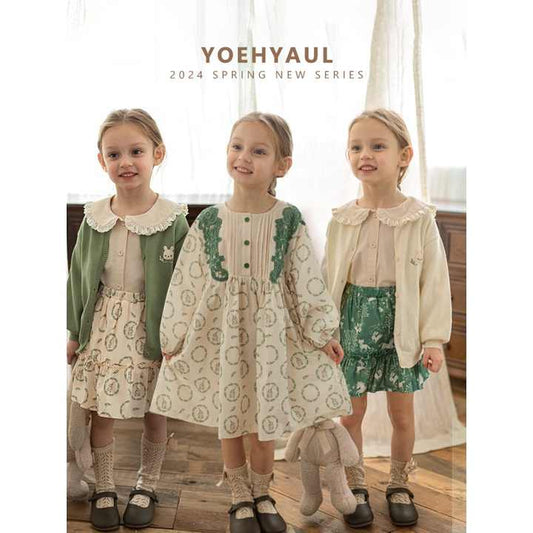 YOEHYAUL 100% Cotton Baby Girls Shirt and Dresses Clothes Toddler Girls Dress Sets