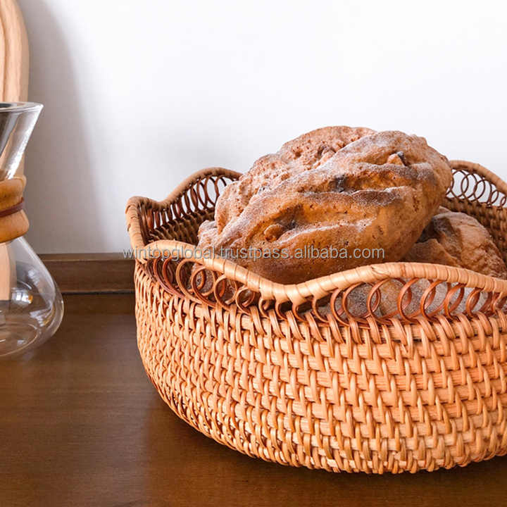 Wholesale Product Home Space Saving Decorative Vegetable Wood Home Storage Basket Wicker Basket