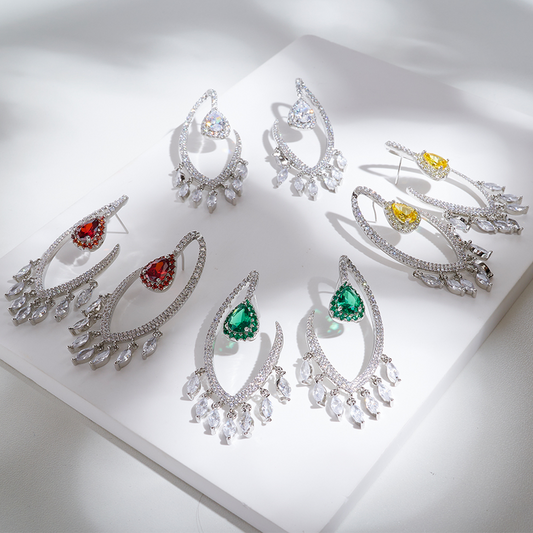 Combos Crystal Diamond-Dangle Earrings