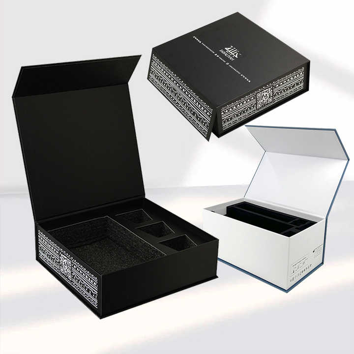 Desgin فاخر مصنوع يدويًا قلاب . Recyclable Hard Cardboard Gift Box