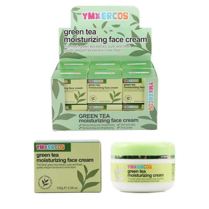 Face Cream &amp; Lotion Skin Care Productكريم مرطب للوجه ومضاد لحب الشباب بخلاصة الشاي الأخضر 100 غرام