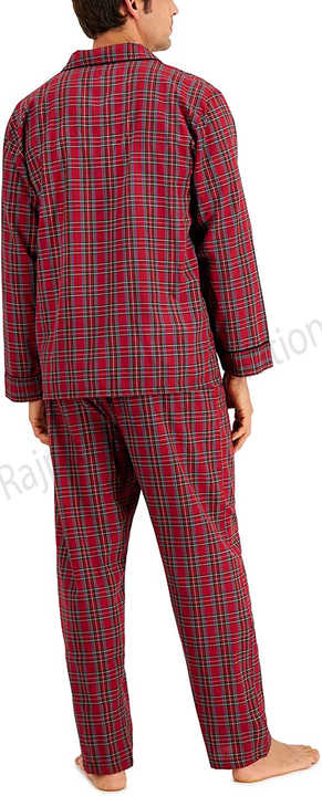 Men's Plaid Flannel Sleepwear Set | 