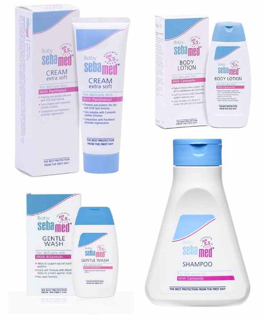 مجموعة العناية ببشرة الطفل سيباميد صابون غسول زيت الشامبو كريم حمام لوازم أطفال ممتازة Sebamed Baby Skin Care Set Soap Wash Oil Shampoo Bath Cream Premium Baby Supplies