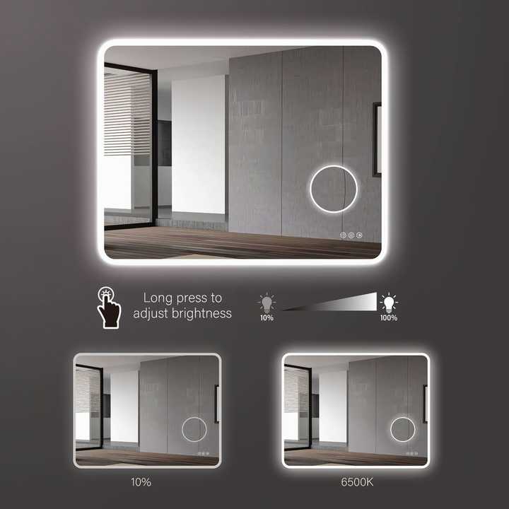 High Quality Home Decor Anti-fog Smart Touch LED Mirror ديكورات منزلية عالية الجودة مضادة للضباب مرآة Led ذكية تعمل باللمس