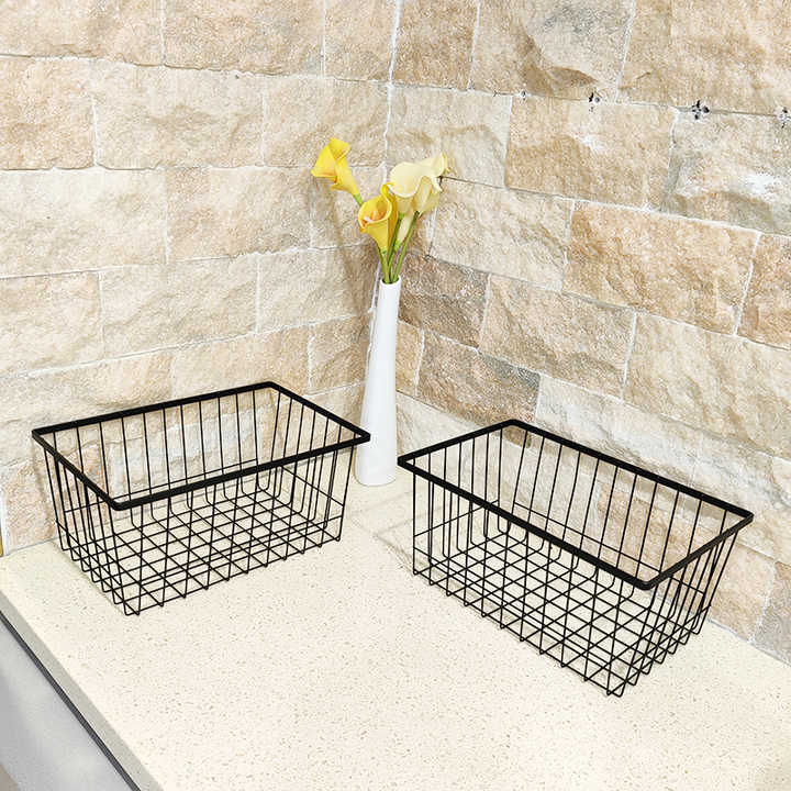 metal wire storage basket 