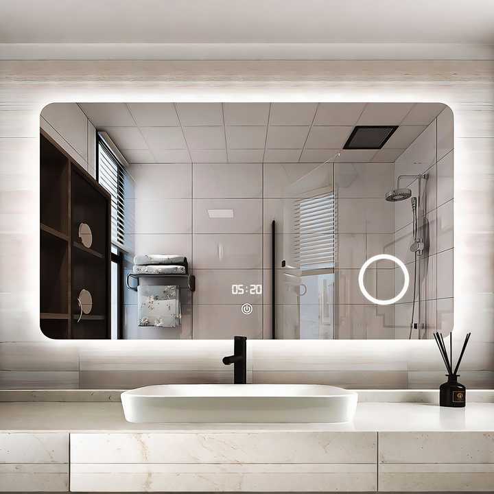High Quality Home Decor Anti-fog Smart Touch LED Mirror ديكورات منزلية عالية الجودة مضادة للضباب مرآة Led ذكية تعمل باللمس