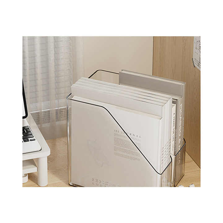 منظم مكتب بلاستيكي -Clear Plastic Desk Organizer with Handle Home Office School Work St