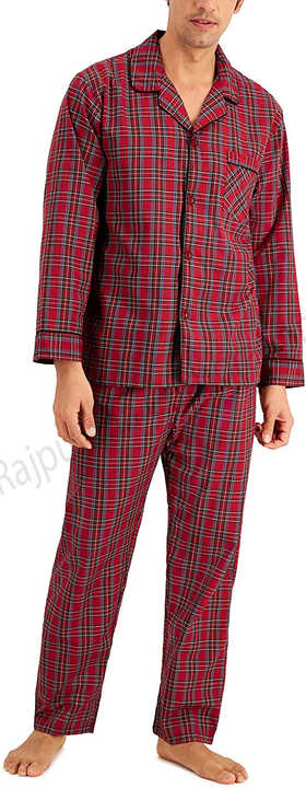 Men's Plaid Flannel Sleepwear Set | 