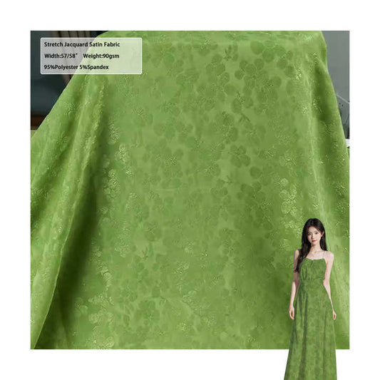 Women's Fabrics for Dress قماش ساتان جاكار مطاطي منسوج من نسيج منسوج