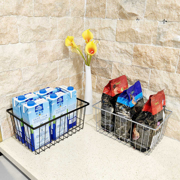 metal wire storage basket 