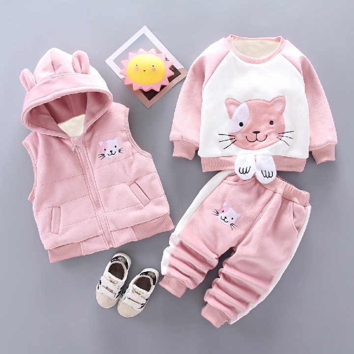 Boys' pants set thick cartoon bear 
