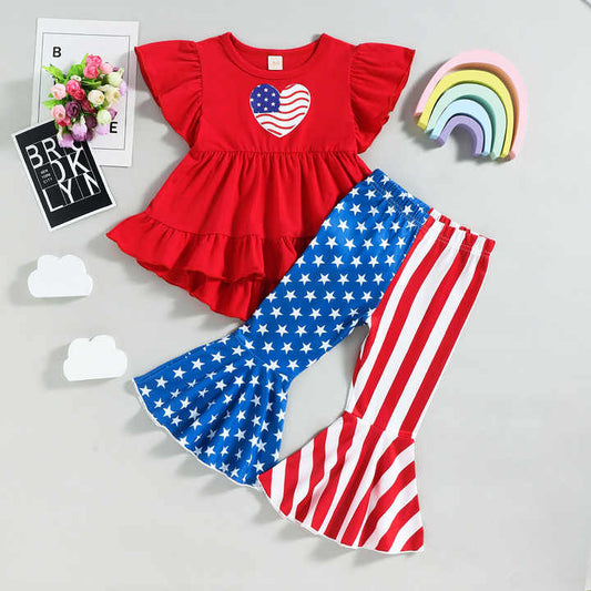 Hot Sale Baby Girls Clothes 4th of July-ملابس أطفال بناتي