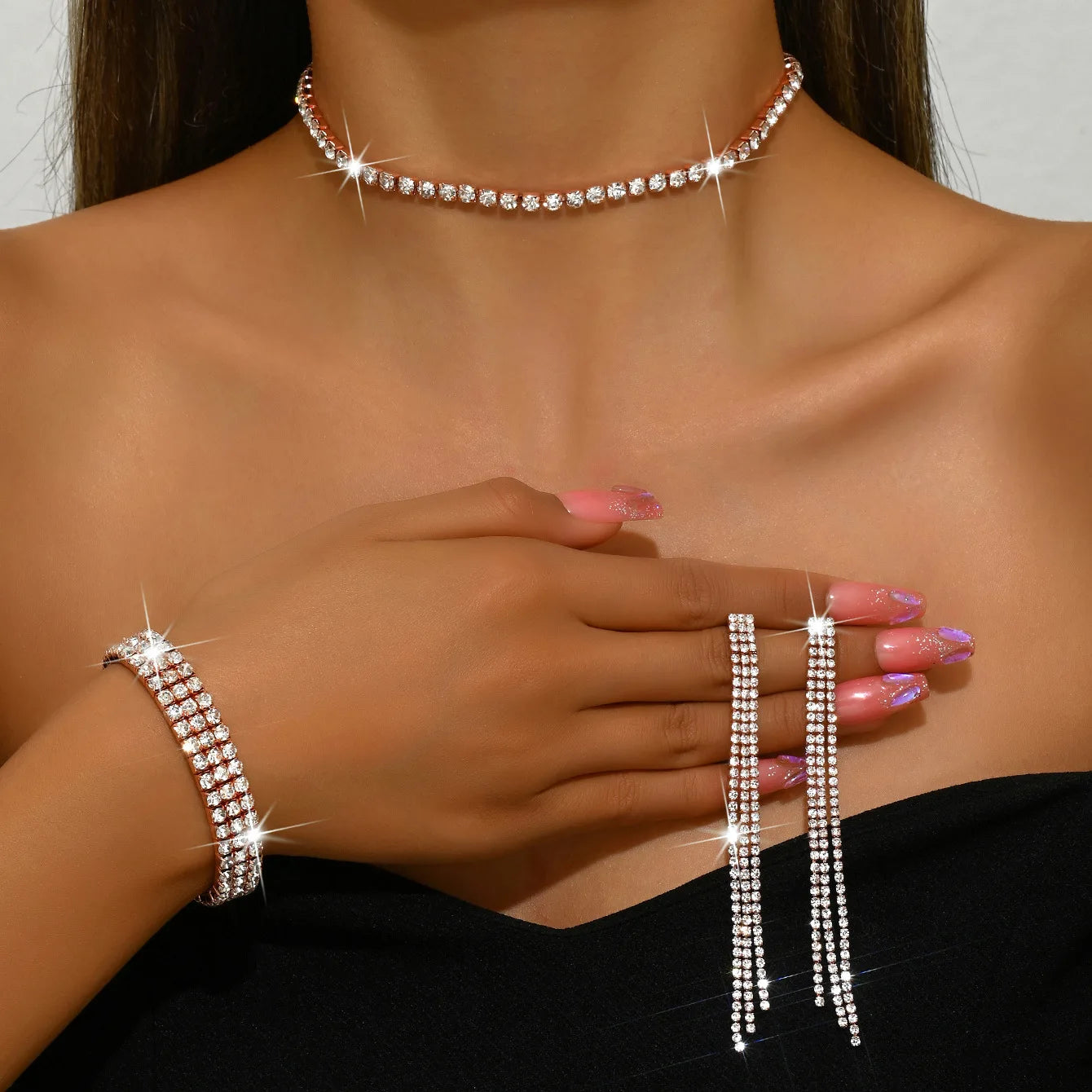 Necklace, bracelet and ring set 