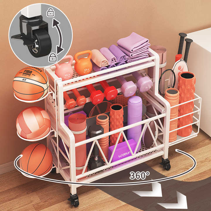 Removable Home Yoga Mat Basket Indoor Fitness Supplies Simple Metal Basketball Storage Rack 