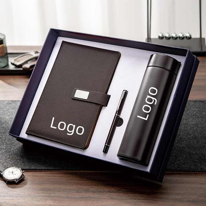 مجموعة زجاجات مياه قلم مفكرة فاخرة للأعمال A5 . Luxury Business Notebook Pen Water Bottle Set A5