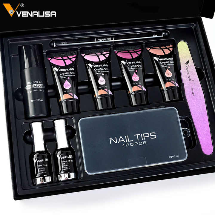 Venalisa Nails Complete Kit Gel for Extension Semi Permanent Poly Nail Gel 