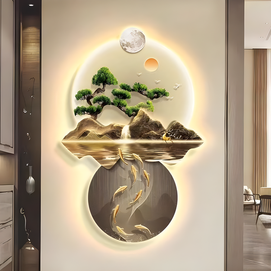 تصميم فاخر للمناظر الطبيعية فن معدني ديكور .