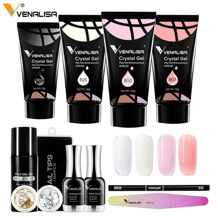 Venalisa Nails Complete Kit Gel for Extension Semi Permanent Poly Nail Gel 