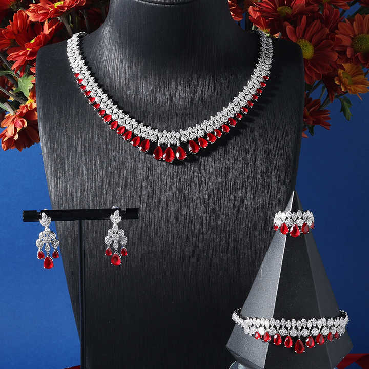 Zircon wedding jewelry set