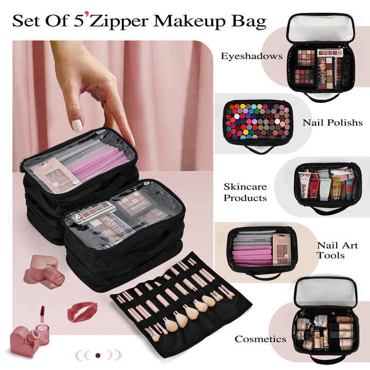 New Design Side Open Wheeled Makeup Bag 