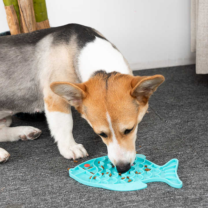 Dropshipping Fish Shape Silicone Dog Licking Toy. 