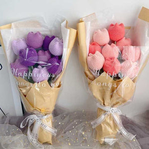 Hand Knitted Flower Yarn Crochet- زهور محبوكة يدويًا