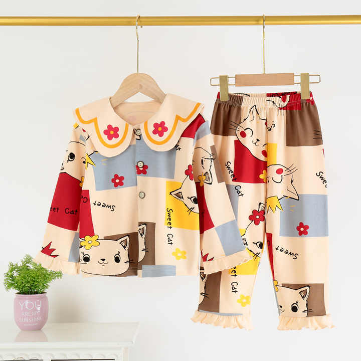 Long sleeve cotton pajama set 