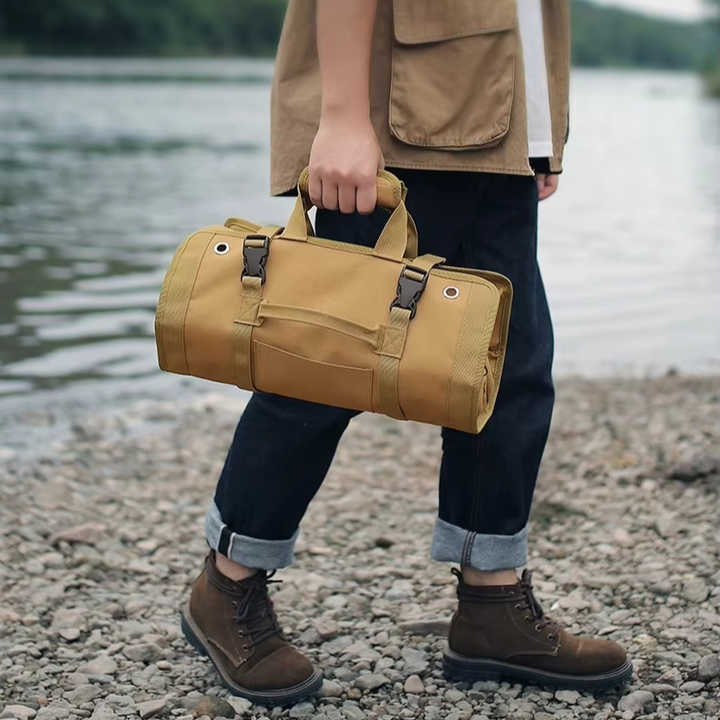 Portable Multi-Pocket Tool Bag, Heavy Duty Canvas Tool 