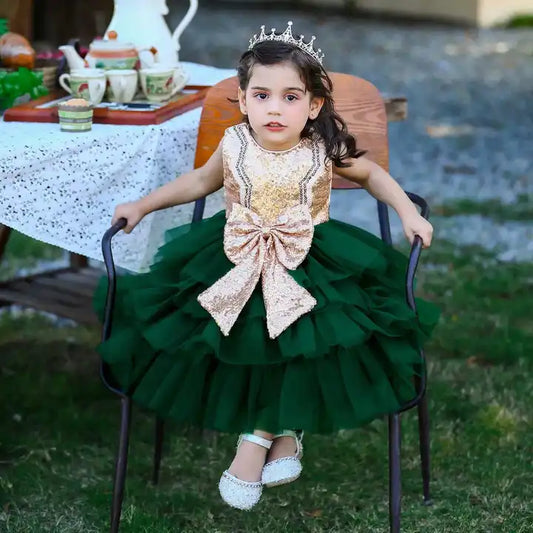 فستان منفوش مزين بالترتر للفتيات Girls' sequined fluffy dress