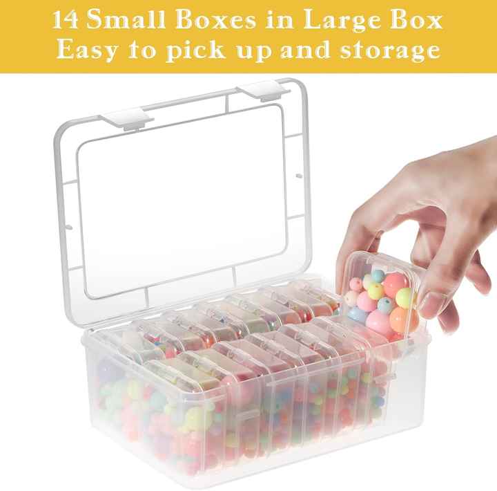 منظمات حبة صغيرة 15 قطعة حقائب تخزين بلاستيكية حاويات صغيرة مع حقيبة توريد حرفية 15 Pieces Small Bead Organizers Plastic Storage Bags Small Containers with Craft Supply Bag