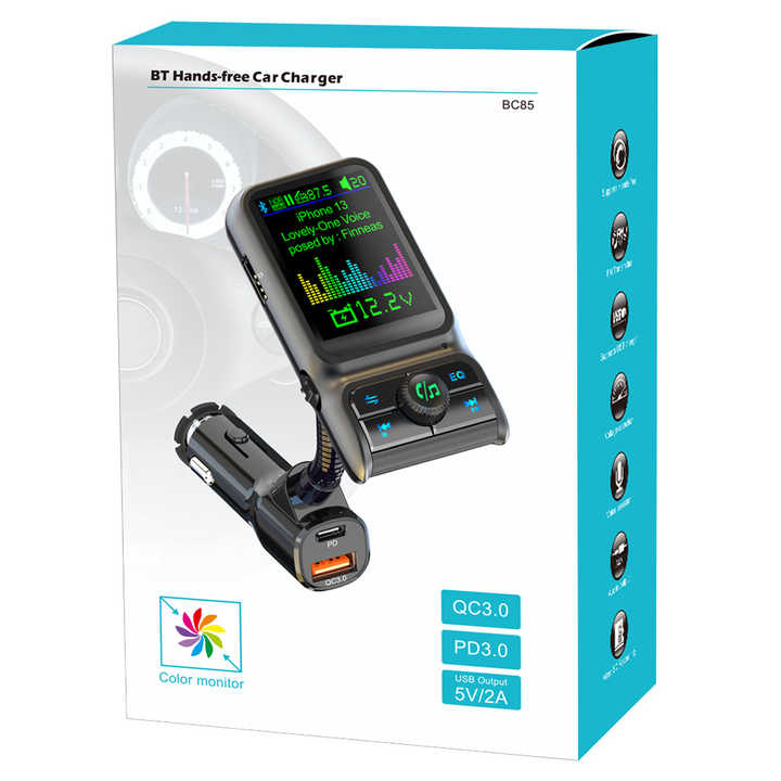 Factory Bluetooth Car Charger PD3.0 QC3.0 EQ Audio FM 