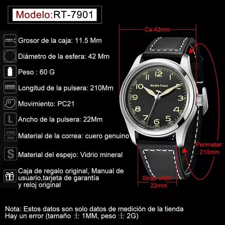 New Rolesme Watch Simple Men's Quartz 2024 