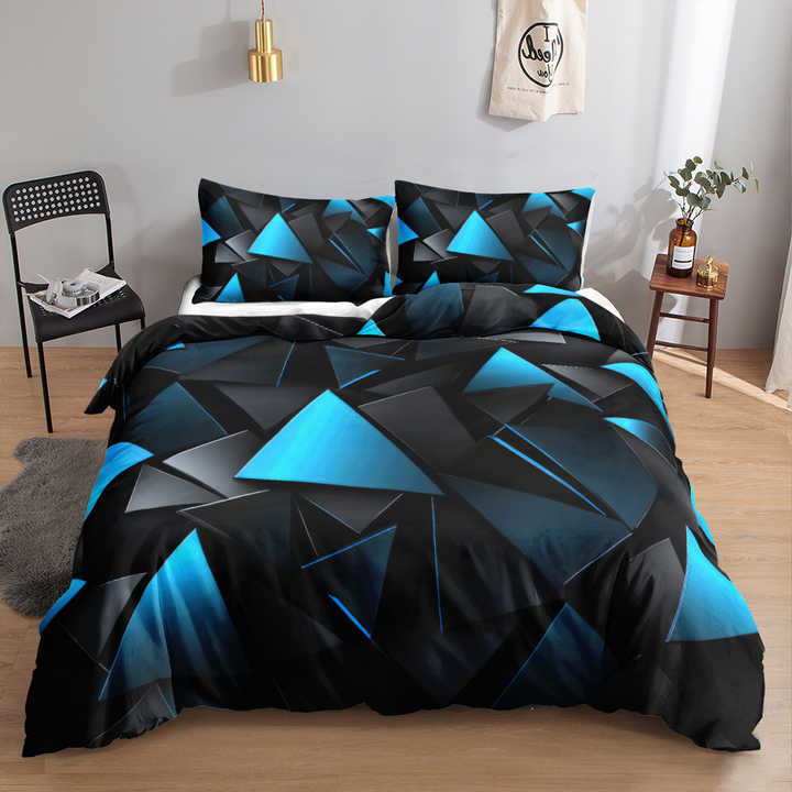 Super Soft Geometric Duvet Cover Modern Geometric Red 