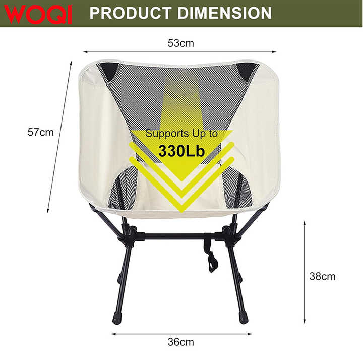 WOQI Portable Lightweight Folding Outdoor Chair Beach 