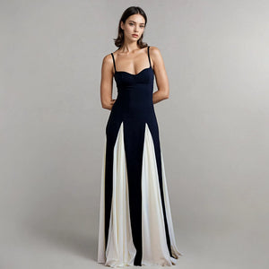 فستان نسائي أسود وابيض