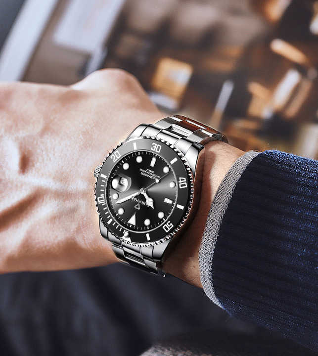 علامة Fairwhale ساعة معصم الأزياء تقويم  . Fairwhale Brand Fashion Wrist Watch Calendar Green and