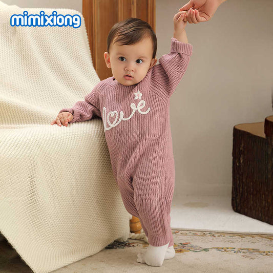 Mimixiong جمبسوت مطرزة للأطفال . Mimixiong Embroidered Jumpsuit Newborn