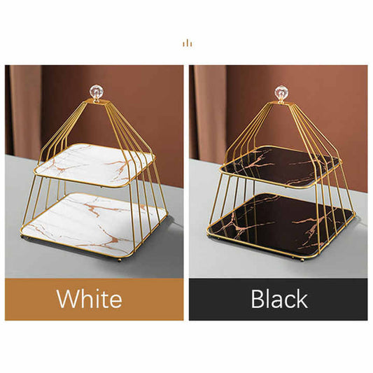 رفوف لوازم منزلية صينية كيك مطبخ للوجبات الخفيفة رف تخزين الفاكهة الرخامي Home Supplies Racks Chinese Cake Kitchen Snack Fruit Storage Rack Marble