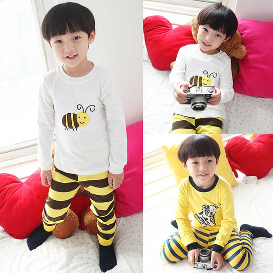 طقم ملابس نوم قطن للأولاد كم طويل