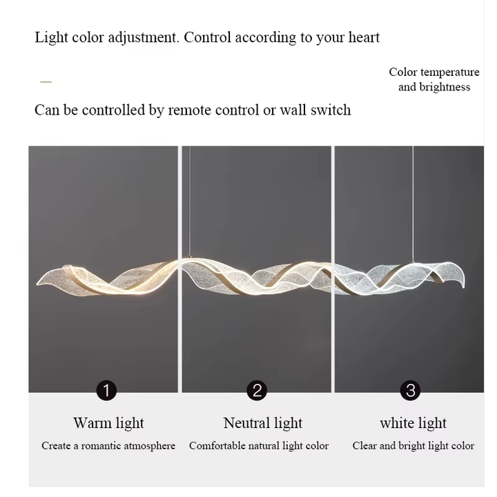 Creative strip light chandeliers, modern dining 