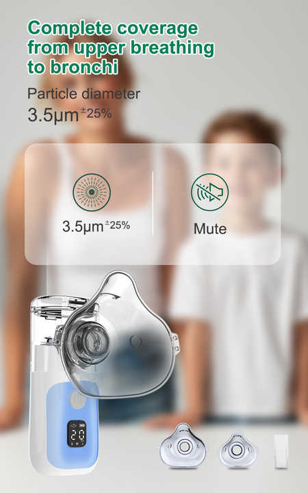 آلة البخاخات الذكية المحمولة بشبكة رقمية لحجب . New Fashion No Holes Digital Mesh Inhaler Portatil Smart