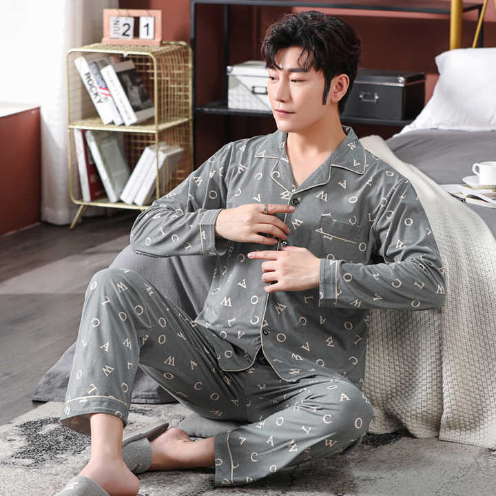 High quality autumn men's milk pajamas sleepwear 