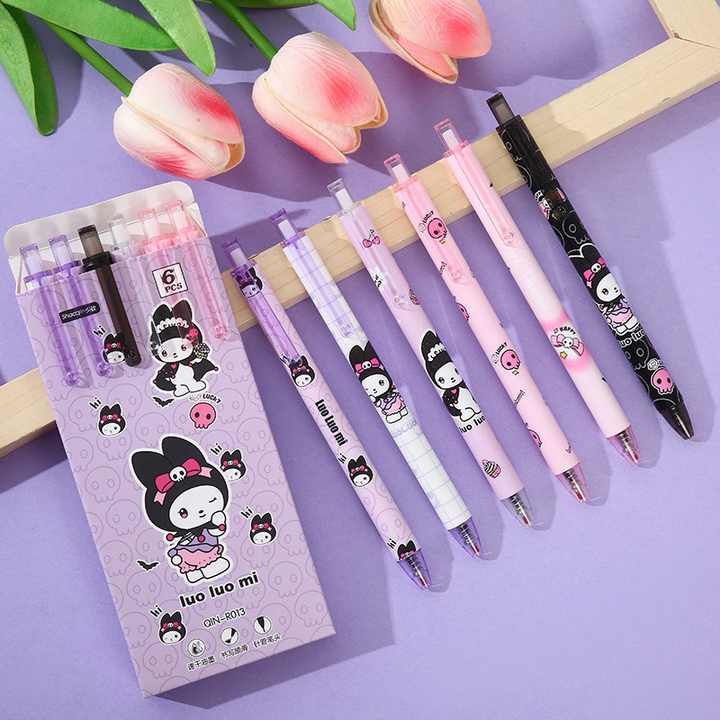 قلم جل قابل للسحب برسومات كرتونية لطيفة  - Sanrio Cute Cartoon Retractable Press Gel Pen