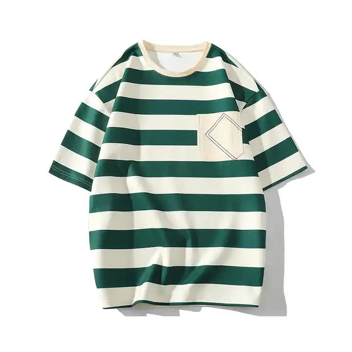 Men's Short Sleeve Striped Summer T-Shirt. 
