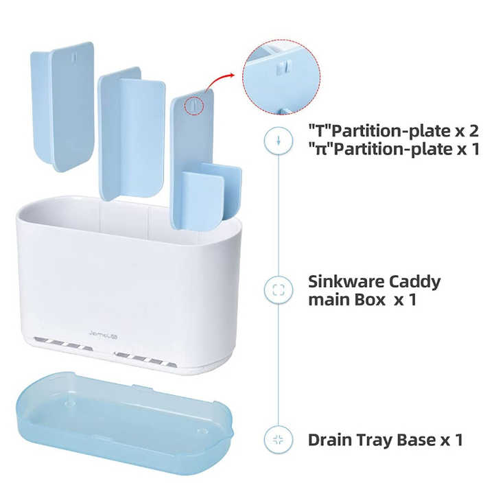 Wholesale Home Kitchen Tools Dish Brush Holders Storage Sink Organizer Plastic Storage Box 