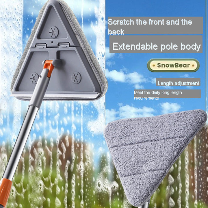 X مع ميزة دوارة ، مادة شنيل ثلاثية الشكل على شكل رأس ، للاستخدام في التنظيف المنزلي X with rotating feature, triangular chenille material shaped head, for use in household cleaning