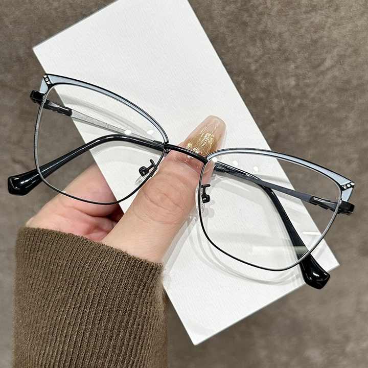 Fashion Women's Anti-Blue Light Glasses Frame Female Large Frame Square Optical Glasses 