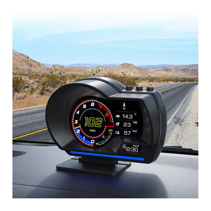 Wiyii hud P6 OBD2 + GPS نظام مقياس ذكي . Wiyii HUD P6 OBD2 + GPS Smart Gauge System